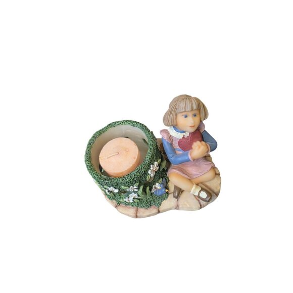 Penny Buttons 1st edition Candle Holder Vintage Girl With Heart Love - Picture 6 of 10